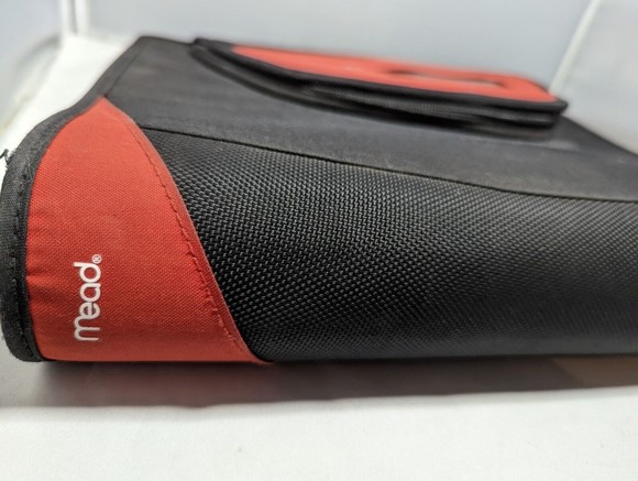 Vintage Mead Five Star Black Red 3 Ring Trapper Keeper Zip Binder Folder School - Picture 9 of 9